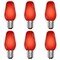 Luxrite C7 LED Red Light Bulbs for String Lights 0.5W Enclosed Fixture Rated E12 Candelabra Base, 6PK LR21750-6PK - alternate 1